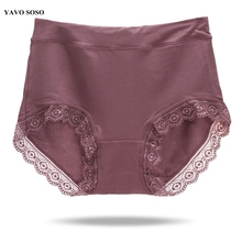 YAVO SOSO  Sexy Lace  Lingeries Briefs Women Underwear  Modal Plus Size 6XL Non-Trace Candy Colors Soft Undies Lady Panties 2024 - buy cheap