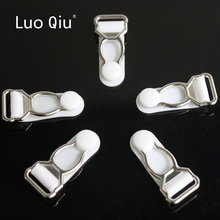 Luo Qiu Silver Metal+white PP 50 pcs/lot 1.2cm Garter clip Garment clips Clothing accessories Sewing Supplies 2024 - buy cheap