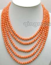 Luxuriant! SALE 5 Strands Pink 6-7mm Round coral 18-23" neckalce with Big Shell Clasp-nec5202 Wholesale/retail Free shipping 2024 - buy cheap
