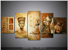 Hand-Painted Egyptian Culture Porcelain Home Wall Art Decor Landscape Oil Painting On Canvas 5pcs/set Picture For Living Room 2024 - buy cheap