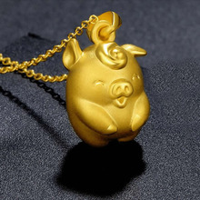 New Arrival Pure 24K Yellow Gold Pendant 12 Chinese Zodiacs Fly Pig Pendant 2.4g 2024 - buy cheap