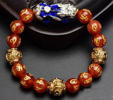 Pulseira pixiu com cristais naturais, pulseira vermelha/preta/g bracelete colorido para moças, joia em círculo único 2024 - compre barato