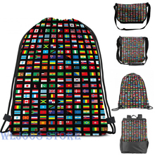 Mochila de ombro com estampa gráfica engraçada, mochila de ombro para mulheres, bandeiras do mundo (2), viagem para homens, bolsa de academia 2024 - compre barato