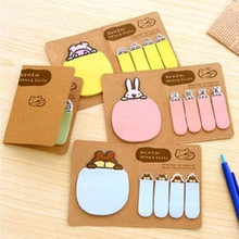 Cartoon animal shote lambling bear rabbit cowhide paper folded n times stickers notes sticky Memo Pad 2024 - buy cheap