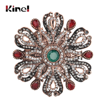 Kinel 2017 New Crystal Flower Women Brooch Vintage Jewelery Antique Gold CZ Zircon Brooches For Party Wedding Accessories 2024 - buy cheap