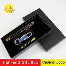 1set laser Free Custom Logo Engraving Name Business Boutique Signature Pens Gift Advertising Pens With Gifts Box Office Supplies 2024 - buy cheap