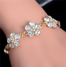 MISANANRYNE  Hot Sale Gold Color Cute Charming Flower Austrian crystal Chain Bracelet Wholesale 2024 - buy cheap