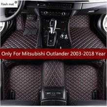 Flash mat leather car floor mats for Mitsubishi Outlander 2003- 2016 2017 2018 Custom auto foot Pads automobile carpet cover 2024 - buy cheap