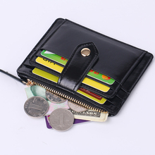 New First Layer Genuine Leather Women's Mini Wallet Top Cow Leather Oil Wax Coin Pocket Purse Clutch Credit Card Holders 2024 - buy cheap