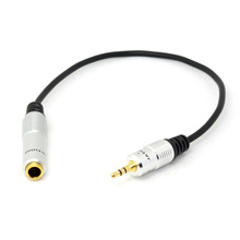 CY 20 см аудио Aux 6,35 мм 1/4 "гнездо до 3,5 мм 1/8" штекер стерео наушников адаптер конвертер кабель 2024 - купить недорого