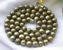 33 дюйма длиной 10-12 мм круглое бронзовое ожерелье с пресноводным культивированным жемчугом, ручная работа, идеальный женский свадебный подарок на день рождения 2024 - купить недорого