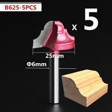 6mm*25mm-5PCS,wood tool,CNC  milling cutter,solid Carbide end mill,plunging double roman ogee bit,woodworking router bit,MDF 2024 - buy cheap