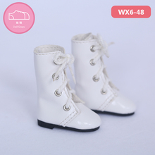 Free Shipping BJD Shoes 1/6 White High Casual PU Lace Boots For Yosd BJD Dolls WX6-48 Length 4cm Width 1.8cm Doll Accessories 2024 - buy cheap