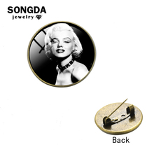 SONGDA Brand Charm Marilyn Monroe Retro Poster Style Pin Brooch Badges Temperament Classic Movie Star Series Decorated Pins Gift 2024 - buy cheap