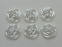 200 acrílico blanco puro Flatback Perla Rosa flor cuenta Cabochon 12mm centro del arco 2024 - compra barato