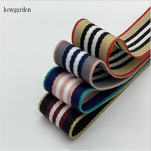 Kewgarden Wholesale 25mm 38mm 1" 1.5" Stripe Polyester Ribbons Handmade Tape DIY Bowknot Ribbon Riband Accessories 50 Yards 2024 - buy cheap