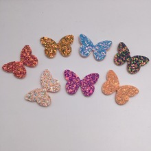 50PCS/Lot 4x2.7cm Shiny Butterfly Padded Applique Crafts for Children Headwear Hair clip Accessorie and Garment Accessoires 2024 - buy cheap