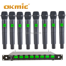 OKMIC OK-8 2H profesional UHF/PLL 8 Sistema de micrófono inalámbrico de mano de Metal 8 canales sistema inalámbrico multicanal 2024 - compra barato