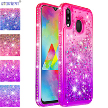 Cute Case For Samsung Galaxy M20 Shiny Diamond Bumper Cover M 20 SM-M205FN/DS SM M205FN/DS Glitter Liquid Soft Cases SM-M205F/DS 2024 - buy cheap