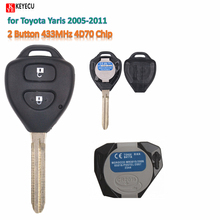 Keyecu New Smart Car key Remote Key Fob for Toyota Yaris 2005-2011 FCCID:B41TA  2 Button 433MHz 4D70 Chip 2024 - buy cheap