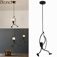 Luminária suspensa com suporte de ferro, candelabro criativo e moderno, luminária com encaixe industrial para iluminação de casa, interior, restaurante 2024 - compre barato