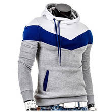 2021 New Brand Hoodies Men Sweatshirt Male Stitching Hooded Hip Hop Long Sleeve Sweatshirt Men Silm Hoodies Outwear NQ815457 2024 - buy cheap