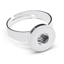 Fashion Simple metal snap rings adjustable fit 12MM/18MM snap buttons jewelry JZ0029 2024 - buy cheap