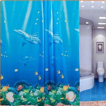 Cortina de banho com 12 pçs, impermeável, clássico, azul, palfinho, para banheiro, banho, engrossado, anéis de cortina, venda quente, novo, 180x180cm 2024 - compre barato