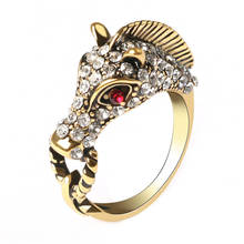 Fashion Horse Heat Ring Ancient Gold Mosaic Crystal Ring For Women Wedding Party Turkey Jewelry Gift 2024 - buy cheap