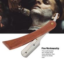 Men Shaving Straight Edge Razor Classic Wood Manual Razor Wooden Handle Folding Shaving Knife Shave Beard Cutter 2024 - buy cheap