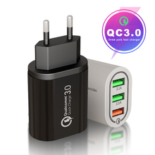 Carregador USB 18W 5V 3A Quick charge 3.0 EUA Plug UE para o iphone X 8 7 Samsung S9 xiaomi mi S10 8 9 Huawei P20 P30 PRO Carregador de Telefone 2024 - compre barato