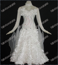 Real Feather Ballroom Dance Competition Dress ballroom dancing dresses international standard ballroom dance dress B-0220 2024 - buy cheap