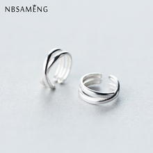 NBSAMENG Original 925 Sterling Silver Hollow Twist Ear Cuff Clip On Earrings For Women Girl Without Piercing Gift Jewelry 2024 - buy cheap