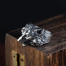 Кольцо из 100% серебра 925 пробы с головой волка кольцо из стерлингового серебра 925 пробы в стиле хип-хоп панк мужское кольцо ювелирное изделие подарок 2024 - купить недорого