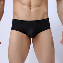 Sexy Underwear Men Briefs Shorts Cueca Ice Silk Low Waist Seamless Panties Solid Ultra Thin Transparent Underpants Male M-XXL 2024 - buy cheap