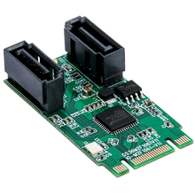 M.2 To 2 Ports SATA 3.0 Controller RAID Card B + M key ( PCI-e ) NGFF to dual 7Pin SATA 6GB SSD slots adapter Port Multiplier 2024 - buy cheap
