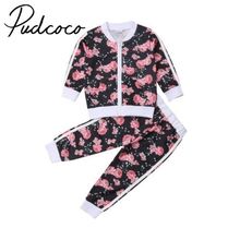 Toddler Kid Baby Girl Floral Tops Pants Tracksuit Sportswear Outfits Playsuit Clothes For Girls 2-7y Vestidos 2024 - buy cheap