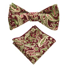 RBOCOTT Men's 100%Cotton Self Tie Bow Ties and Handkerchief Set Fashion Paisley Bowties and Pocket Squares Set For Men Wedding 2024 - buy cheap