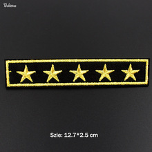 Emblema militar do exército 5 estrelas pano remendo em ferro em bordado apliques para jaquetas jeans mochila diy adesivos 2024 - compre barato