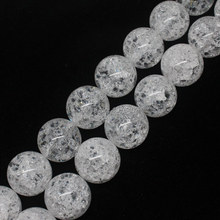Mini. ¡el pedido es de $7! 18mm Crackle Rock cristal cuarzo redondo DIY cuentas sueltas 15'' 2024 - compra barato