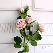 Красивые шелковые цветы с розами, искусственные цветы, свадебные украшения, вечерние украшения для дома 2024 - купить недорого