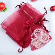 50pcs/lot Deep Red Organza Jewelry Gift Bags 30x40cm Drawstring Bags Wedding Candy Bags& Pouch Free Shipping 2024 - buy cheap