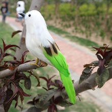 Muñeco pequeño de espuma y plumas, cola verde, blanco, simulación, alrededor de 13cm 2024 - compra barato