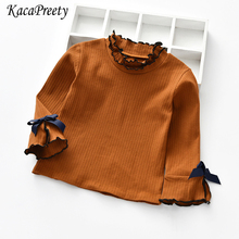 Autumn girls bottoming shirt cotton long sleeve knitting t shirt kids tops children shirt girls outwear 2-6Yrs 2024 - buy cheap