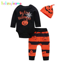 Conjunto de ropa de Halloween para bebé recién nacido, peleles de manga larga, mono, pantalones y sombreros, BC1753, 3 piezas 2024 - compra barato