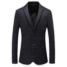 Blazer masculino clássico com xadrez, jaqueta estilosa de alta qualidade para homens, casual e de lã, novo estilo, 2019 2024 - compre barato