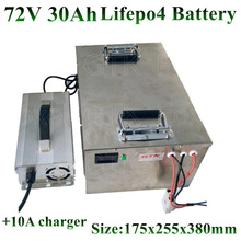 Metal case 72v 30Ah LiFePo4 battery High power 3000w Not lithium lipo for RV EV motor solar storage energy bike + 10A charger 2024 - buy cheap