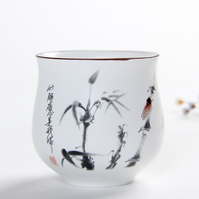 Taça de tinta para pintura em tinta, 160ml, copo de água branco de cerâmica, grande capacidade, copo de chá japonês kung fu king 2024 - compre barato