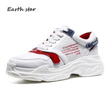 Terra estrela 2018 sapatos de couro real mulher marca plataforma tênis senhora chaussure cruz-amarrado feminino footware respirável sapatos menina 2024 - compre barato