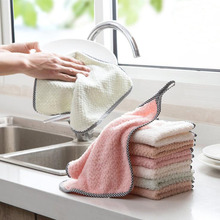 Kitchen cleaning cloth kitchen washing dish Nonstick Oil Coral Velvet Hanging Hand Towels Kitchen Dishclout 2024 - buy cheap